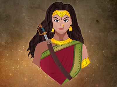 Indian Wonder Woman Illustration illustration indian woman wonder índian