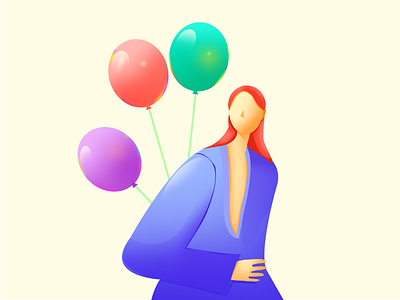 Girl holding a balloon