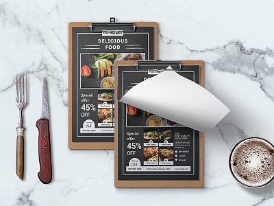 Restaurant Food Menu Card Design banner ad branding design flat flyer food food and drink food flyer food menu restaurant typography