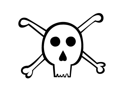 Ahoy cross bones illustration pirate skull