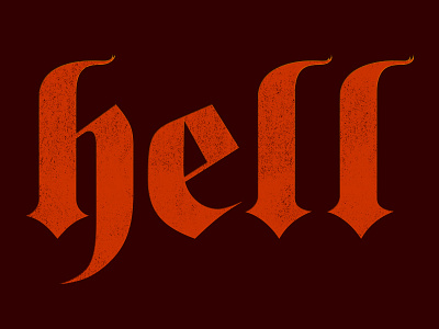 Hell black letter custom type design typography