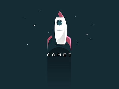 DailyLogo #1 - COMET clean comet dailylogochallenge dark logo rocketship space