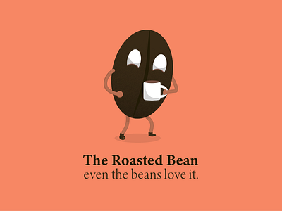 DailyLogo #6 - The Roasted Bean character coffee coffeeshop cute dailylogochallenge logo