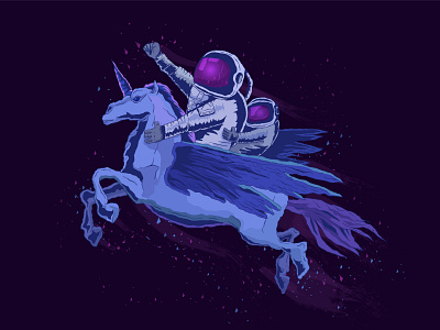Space Unicorn astronaut astronauts fantasy flying galaxy horse lineart magical mystical space spacemen stardust unicorn wings