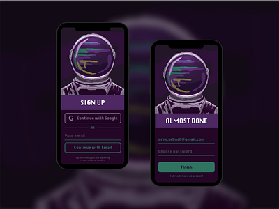 Space Signup Form #CreateWithAdobeXD astronaut colorful galaxy illustration mobile mobile ui signup signup page signupform space ui ui ux xd design