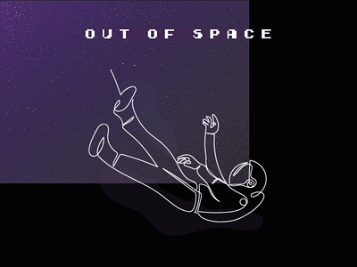 Out of Space abstract astronaut double meaning doublemeaning glow grain one line one line art single line space stars symbolism