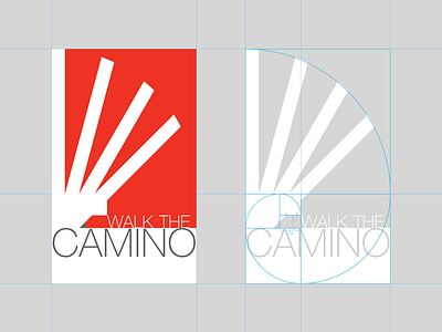 The Way blueprint el camino de santiago golden ratio icon identity logo red shell stamp the way the way of st. james