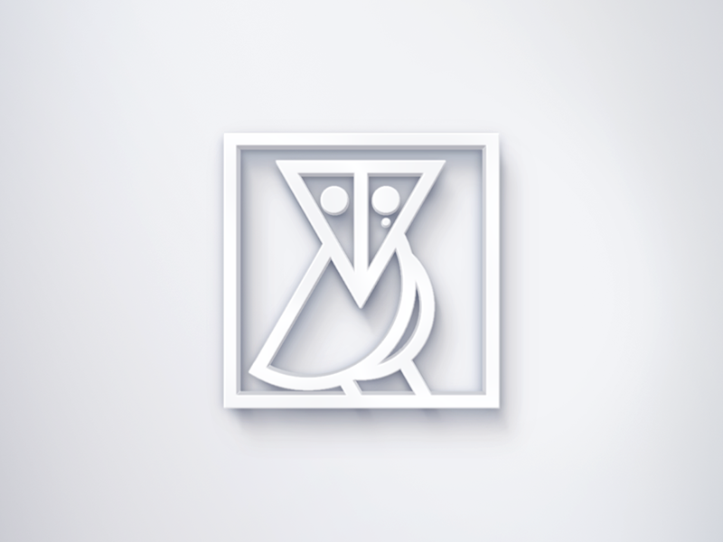 The third-d bird seal. duck owl design identity frame test illustration logo seal icon stamp bird