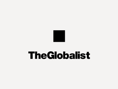 Pressing the point box brand dot globalist identity logo magazine pixel press publishing