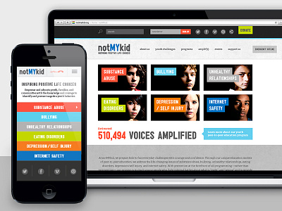 notMYkid design nonprofit responsive website youth