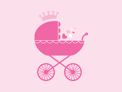 Princess Baby Emma baby design illustration invite