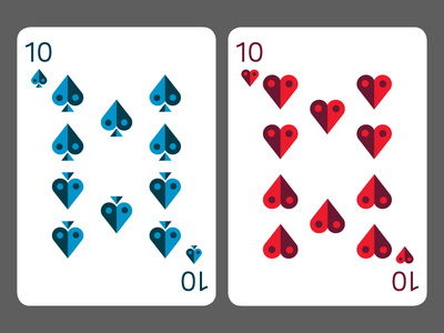 10 of Spades and Hearts