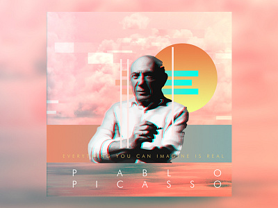 Pablo Picasso art collage graphic design mountatin nature photo manipulation picasso