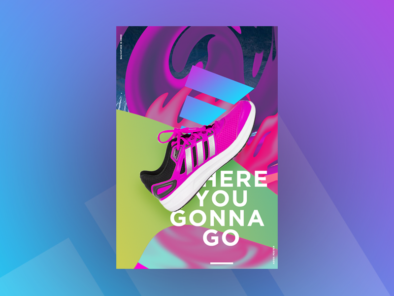 Where You Gonna Go glitch art fashion art photo manipulation design shoes runner runners adidas poster design poster poster a day poster collection poster challenge poster art brand identity typography graphic design