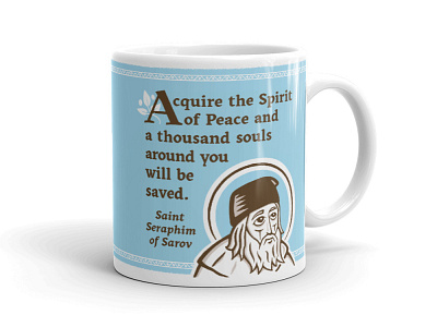 St. Seraphim Peace Mug affinity designer christian design illustration orthodox retro saint saints vector vintage