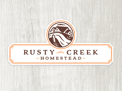 Rusty Creek Homestead affinity designer branding farm homestead illustration logo rustic vector vintage