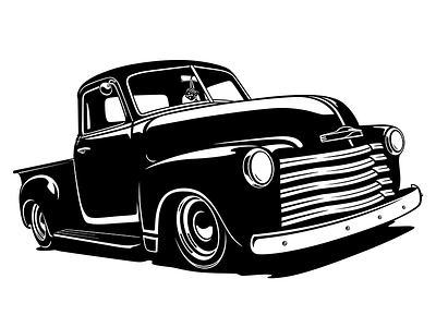Vintage pickup truck hot rod illustration pickup truck retro truck vector art vintage