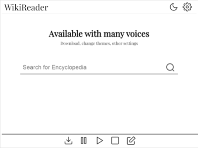 WikiReader accessibility dark mode minimal text to speech tts wiki