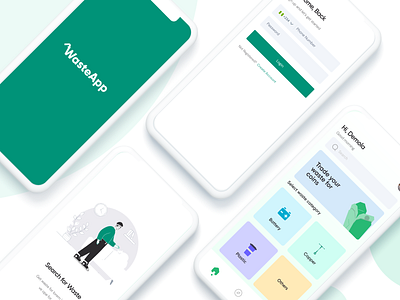 Wasteapp - Recycling app! branding design mobile recycling app