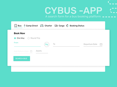 Search Form for Bus Booking app ui ux