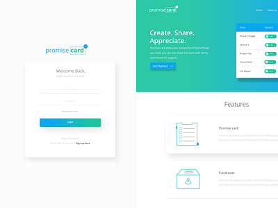 Promise Card App design illustration ui ui ux web