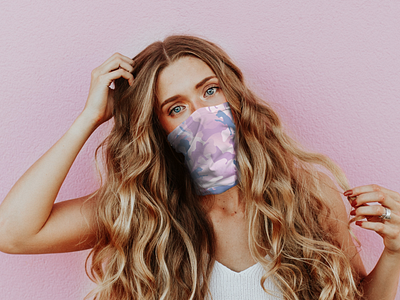 Cloud Tie Dye Mask   Model cropped