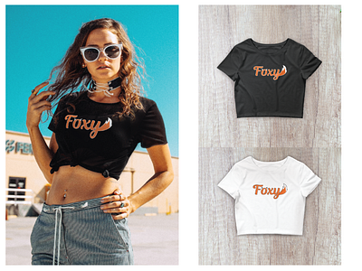 Foxy Graphic Crop Tee Design apparel design design fashion design foxy foxy graphic foxy words t shirt design typography vector