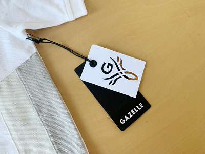 GAZELLE Hangtag Design apparel design branding graphic design hangtag trim typogaphy