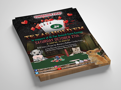 Texas Holdem Fundraiser Fliers For Animal Shelter adveristing design flyer flyer artwork flyer design typography vector