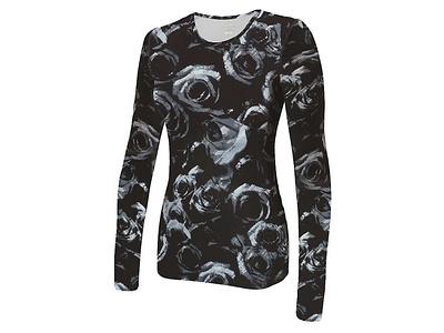 Black & White Rose Textile Print Baselayer Design