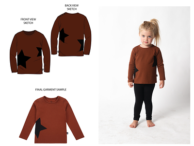 Kids Long Sleeve Star Shirt apparel design childrenswear fashion design fashion sketch
