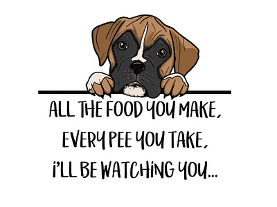 Watching You - Boxer Puppy Graphic Art animal art boxer art boxer graphic boxer puppy dog art dog graphic illustration t shirt design vector