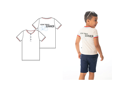 Riding Through Summer Ribbed Boys Crew Design apparel design childrenswear design fashion design graphic design t shirt design