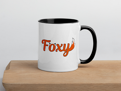 Foxy Graphic Mug black design food fox foxy graphic illustration logo mug mug design orange product vector