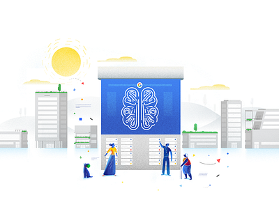 Navigating AI artificial intelligence city design designer google google cloud illustration illustrator