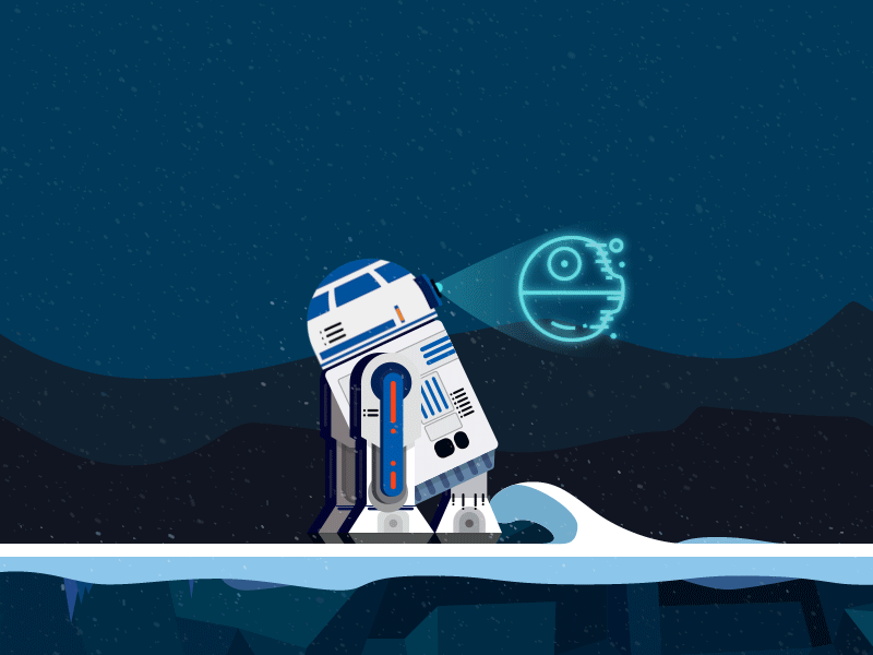 R2-D2 3d after affects animation c4d cinema 4d motion design r2d2 snow star wars winter