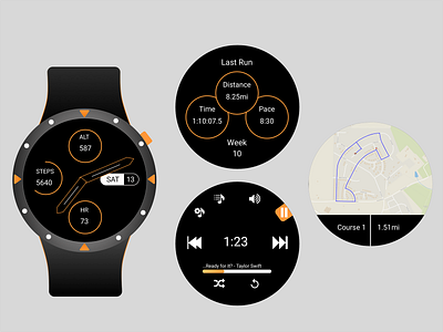Fitness Watch UI design fitness running sketch smartwatch ui user interface ux design watch