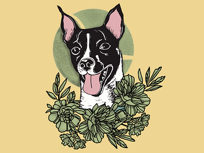 Loretta digital dog drawing icon illustration procreate tattoo traditional