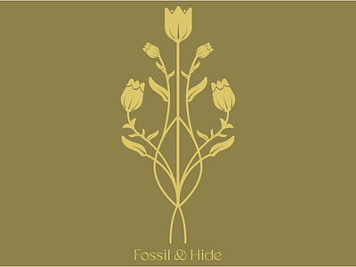Fossil and Hide Rebranding adobe branding design digital drawing floral flower illustration illustrator logo symmetrical vector victorian