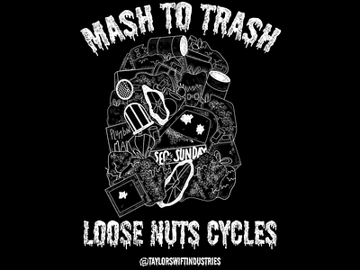 Mash to Trash Tshirt adobe cycling design illustration illustrator