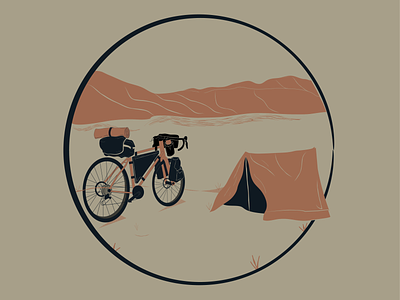 WIP Bikepacking TShirt adobe cycling design digital illustration drawing illustration illustrator vector