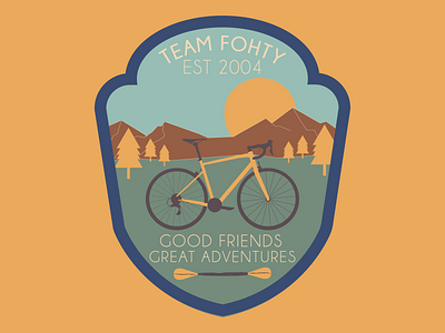 Team Fohty Badge Design badge badge design bicycle bike branding design digital illustration drawing illustration illustrator logo outdoors vintage design vintage logo