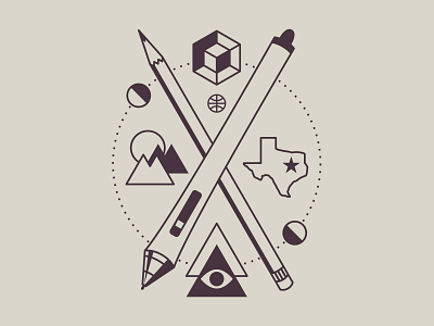 Art Crest Tattoo balance design eye icon illustration logo minimal mountains pencil pyramid tattoo tesseract texas tool vector wacom wolf creek ying yang