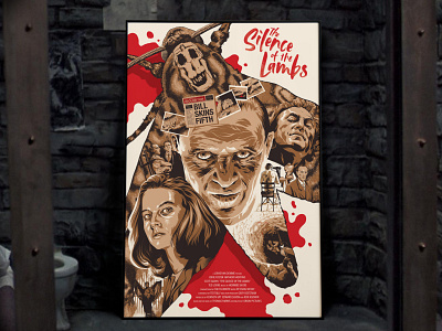 The Silence Of The Lambs Poster buffalo bill cannibal clarice crime hannibal illustration movie poster screenprint serial killer the silence of the lambs