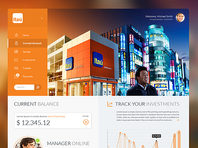 Itaú Bankline - Concept flat interface responsive ui ux web