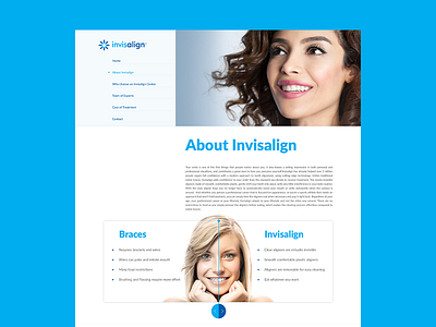 Invisalign website hover interface landing page over portfolio reboot site ui ux web website