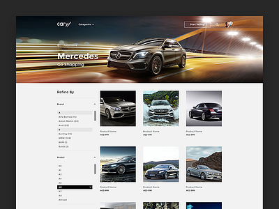 Cary! car design ecommerce interface site store ui ux web