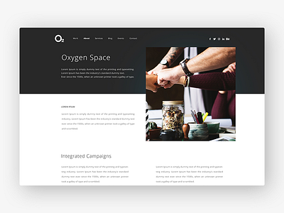 O2 Oxygen Space design interface office page site ui ux web