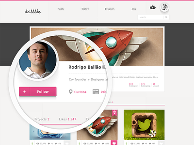 Redesign - Dribbble dribbble interface redesign site web