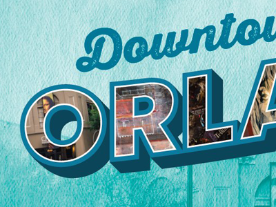 Downtown Orlando Typography art branding design flat florida graphic design logo logotype orlando retro typography vector